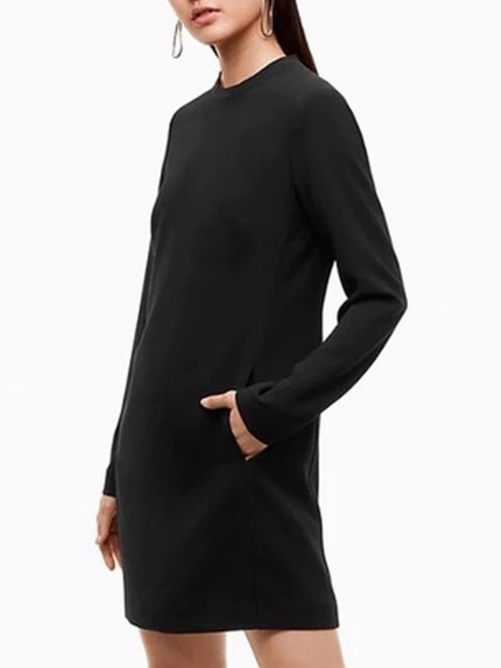Babaton - Seiho Shift Long sleeve Dress Black size 6